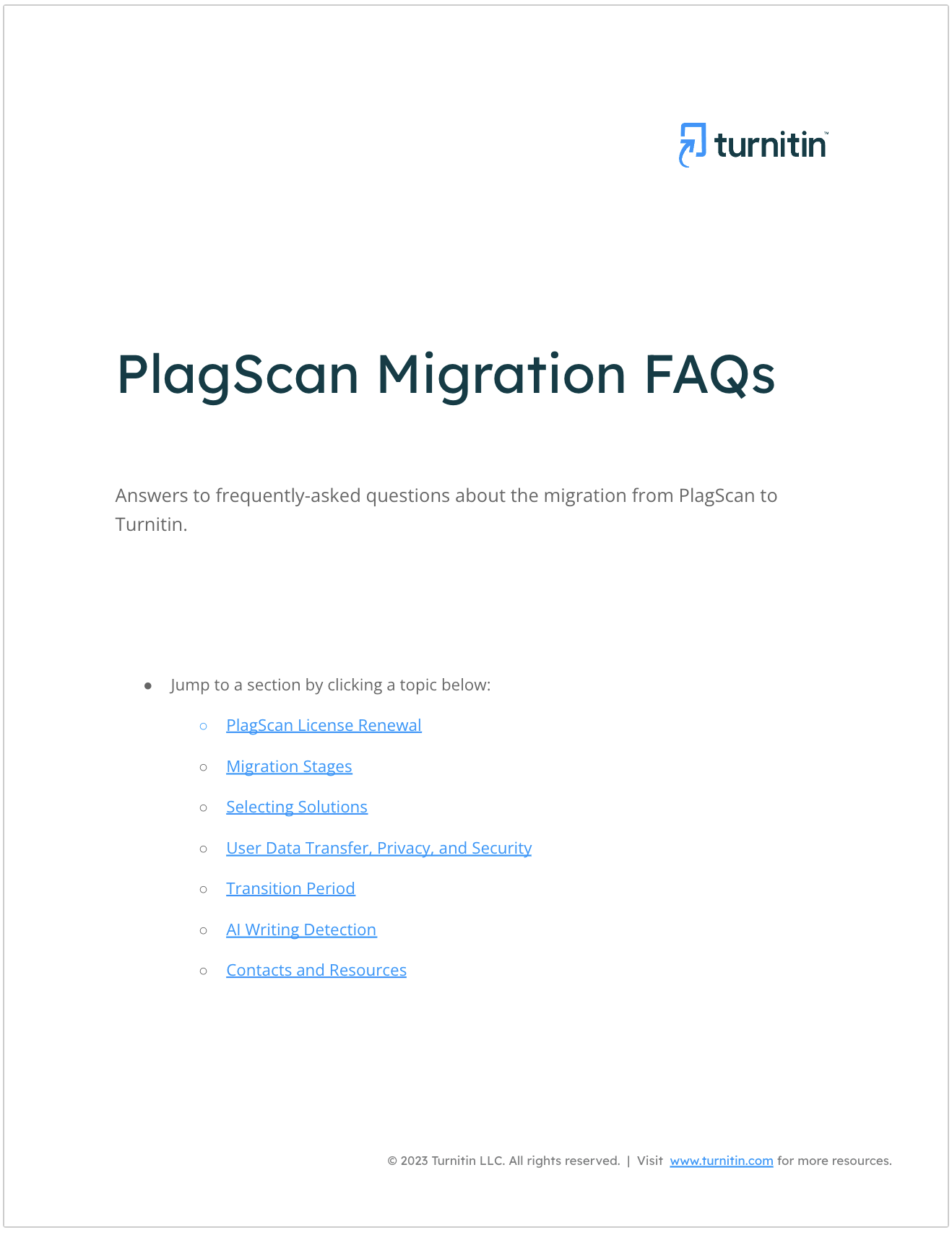 PlagScan Migration FAQs-English