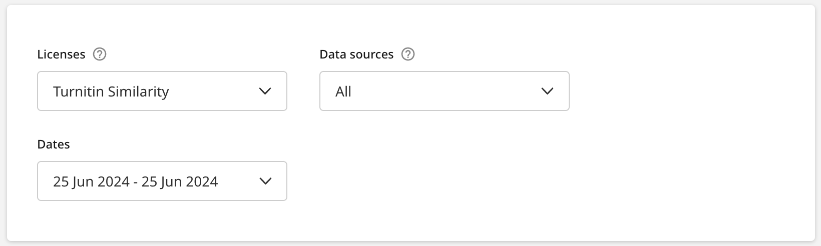 Filtros de estadísticas de Similarity y SimCheck
