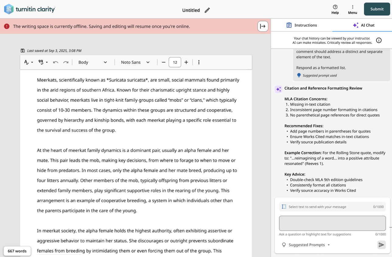Writing in Turnitin Clarity – Turnitin Guides