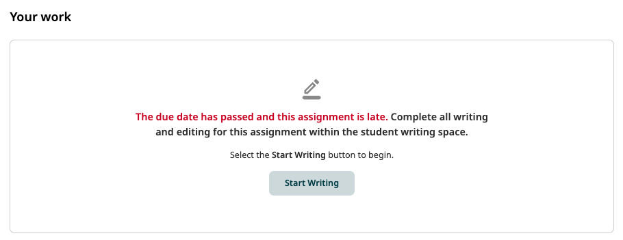 Mensaje de Turnitin Clarity: La fecha límite de entrega pasó.